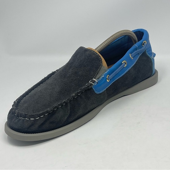 Dije California Loafers Mens 11 Blue Gray Suede Slip On Moccasins Boat Shoes - Picture 7 of 14